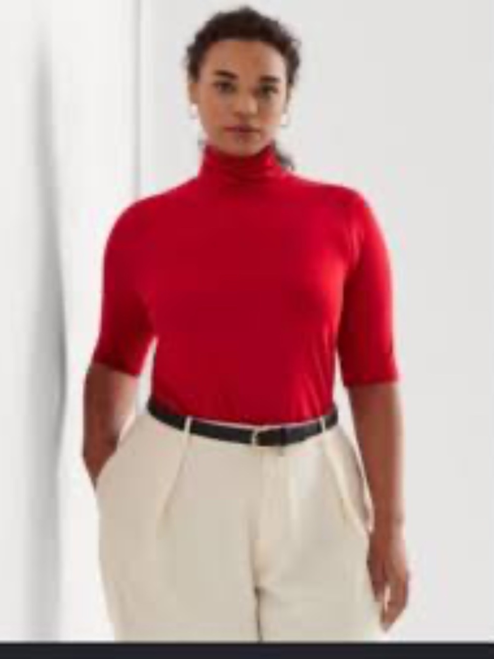 Lauren Ralph Lauren Turtleneck Elbow Lenght Sleeves in Red/ L